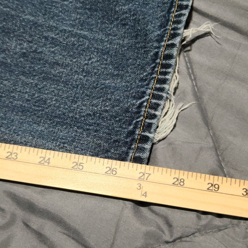 Levi's 559 Men's Jeans 46x30 Actual 44x27 Relaxed Straight Blue Denim Raw Hem - Picture 7 of 13